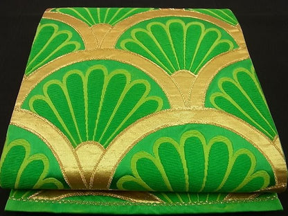 平和屋着物■六通柄袋帯 唐織 裏菊青海波 金糸 逸品 n-fn0931