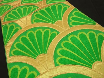 平和屋着物■六通柄袋帯 唐織 裏菊青海波 金糸 逸品 n-fn0931