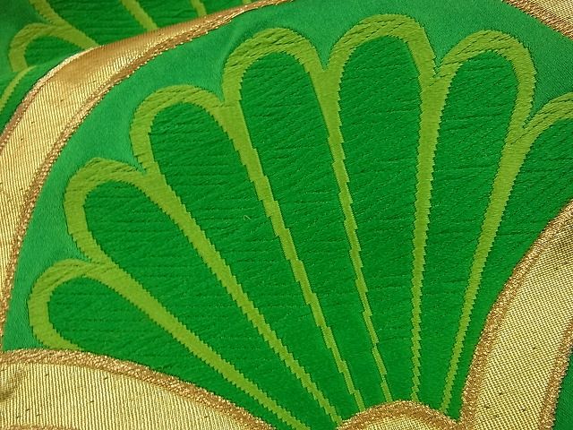 平和屋着物■六通柄袋帯 唐織 裏菊青海波 金糸 逸品 n-fn0931