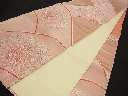 平和屋着物■六通柄袋帯 唐織 正倉院吉祥文 銀糸 逸品 n-fn0938