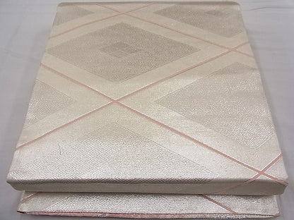 平和屋着物■両面六通柄袋帯 唐織 エ霞青海波文 銀糸 逸品 n-fw2357