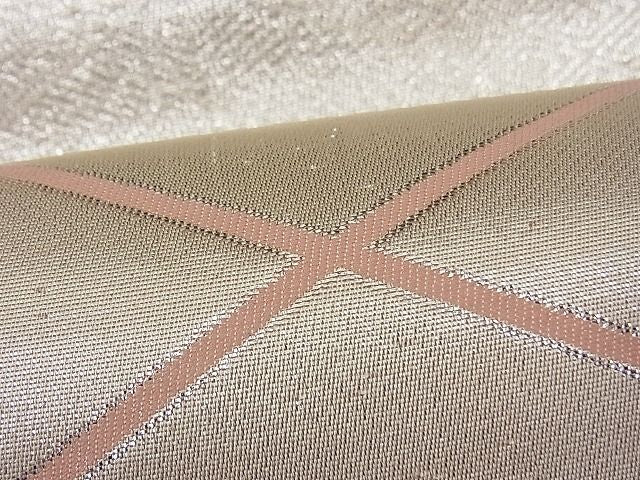 平和屋着物■両面六通柄袋帯 唐織 エ霞青海波文 銀糸 逸品 n-fw2357