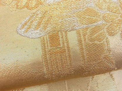 平和屋着物■六通柄袋帯 松楓風景花文 金銀糸 逸品 n-fw2358