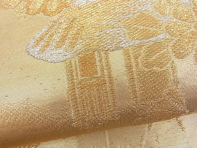 平和屋着物■六通柄袋帯 松楓風景花文 金銀糸 逸品 n-fw2358