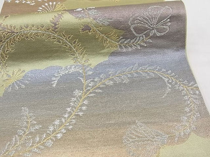 平和屋着物■六通柄袋帯　雲取り花唐草文　金銀糸　逸品　n-fw2359