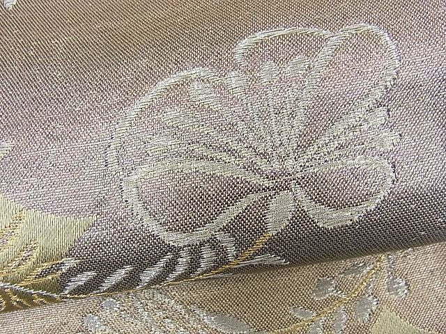 平和屋着物■六通柄袋帯　雲取り花唐草文　金銀糸　逸品　n-fw2359