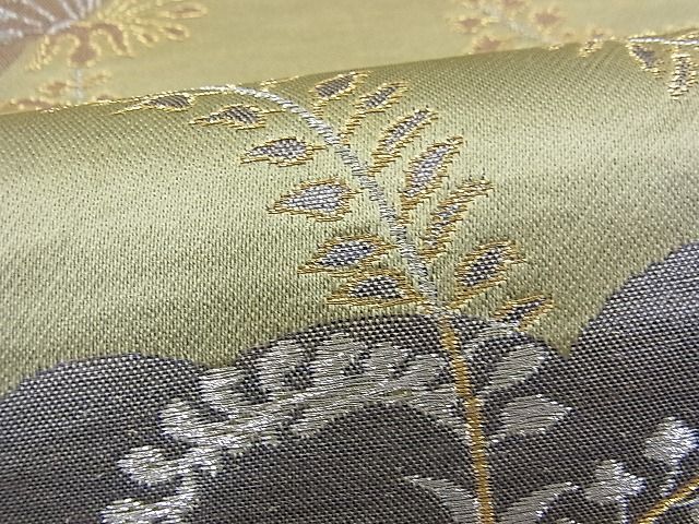 平和屋着物■六通柄袋帯　雲取り花唐草文　金銀糸　逸品　n-fw2359