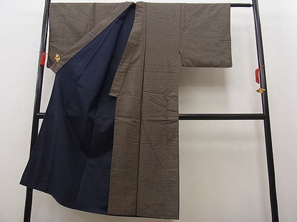 平和屋着物■男性 お召 絣文様 逸品 n-fw2552