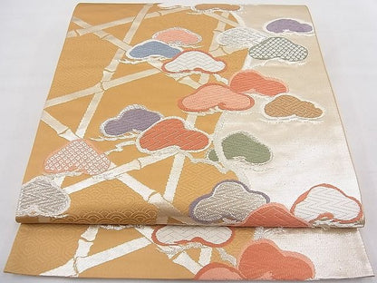 平和屋着物■六通柄袋帯 唐織 古都の四季 銀糸 逸品 n-fw3725