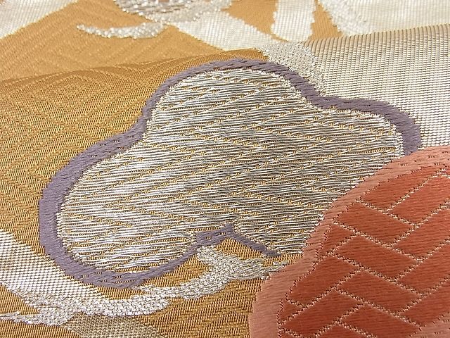 平和屋着物■六通柄袋帯 唐織 古都の四季 銀糸 逸品 n-fw3725