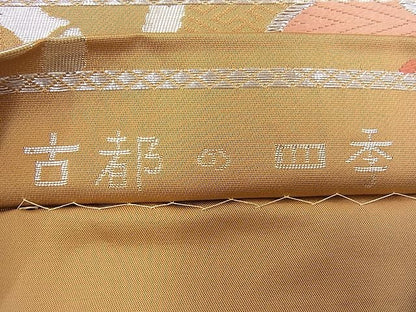 平和屋着物■六通柄袋帯 唐織 古都の四季 銀糸 逸品 n-fw3725