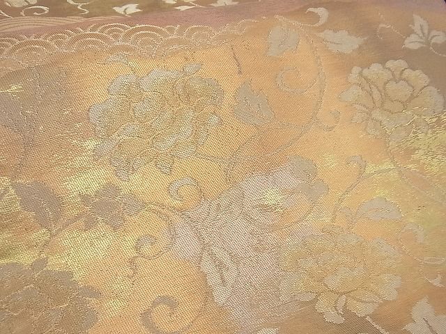 平和屋着物■六通柄袋帯 流水花唐草文 金銀糸 逸品 n-gh1824