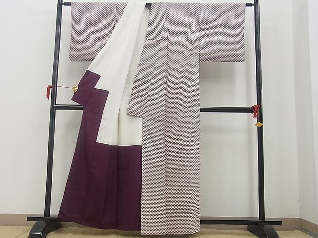 平和屋着物■上質な紬　扇面尽くし　逸品　n-gh2614