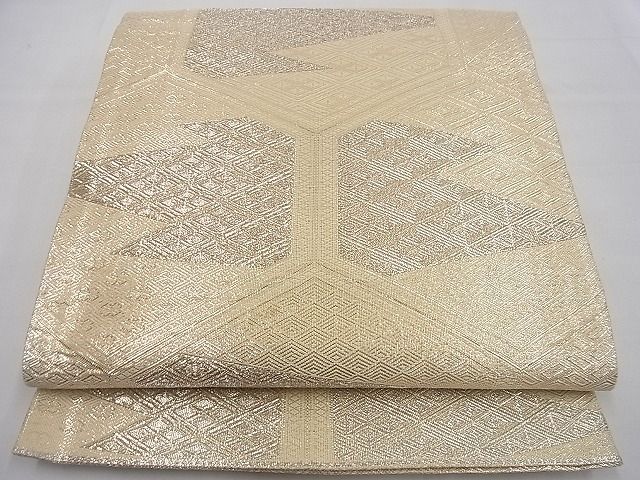 平和屋着物■佐賀錦 全通柄袋帯 亀甲文 金糸 逸品 n-gh3145