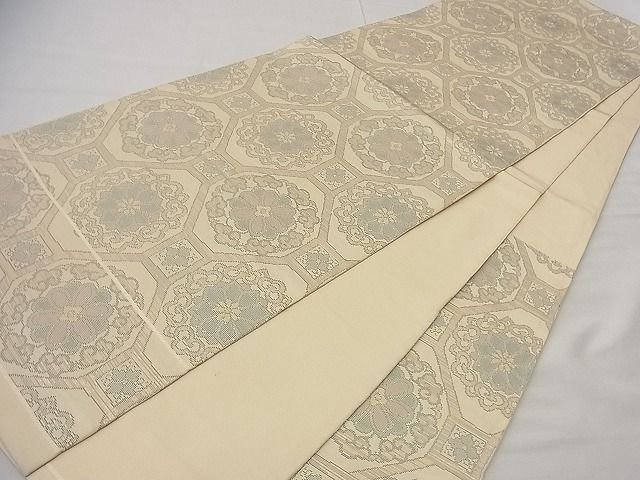 平和屋着物■六通柄 本袋帯 蜀江花唐草文 金糸 逸品 n-gt2348