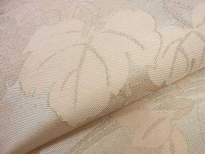 平和屋着物■夏物 六通柄袋帯 扇面草花文 銀糸 逸品 n-hj4925