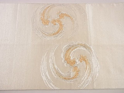 平和屋着物■太鼓柄袋帯 渦巻文様 金銀糸 逸品 n-hj5915