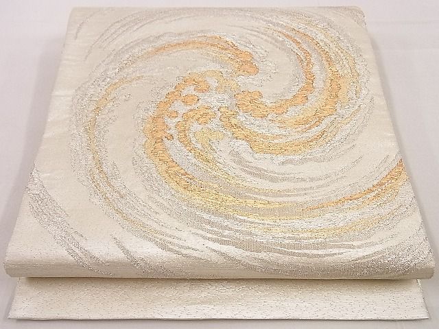 平和屋着物■太鼓柄袋帯 渦巻文様 金銀糸 逸品 n-hj5915