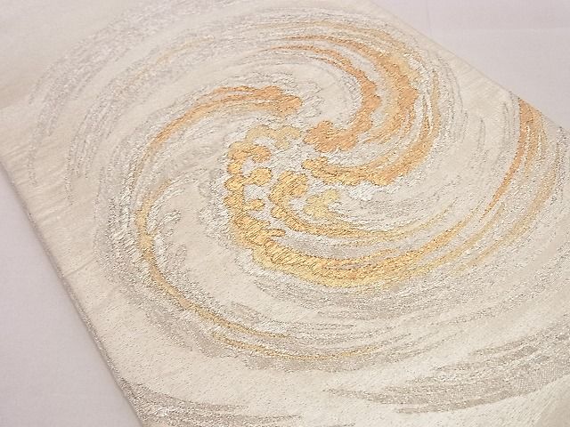 平和屋着物■太鼓柄袋帯 渦巻文様 金銀糸 逸品 n-hj5915