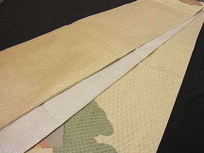 平和屋着物■佐賀錦 六通柄袋帯 雲取り吉祥色紙文様 金糸 逸品 n-ip0355