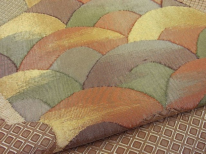 平和屋着物■佐賀錦 六通柄袋帯 雲取り吉祥色紙文様 金糸 逸品 n-ip0355
