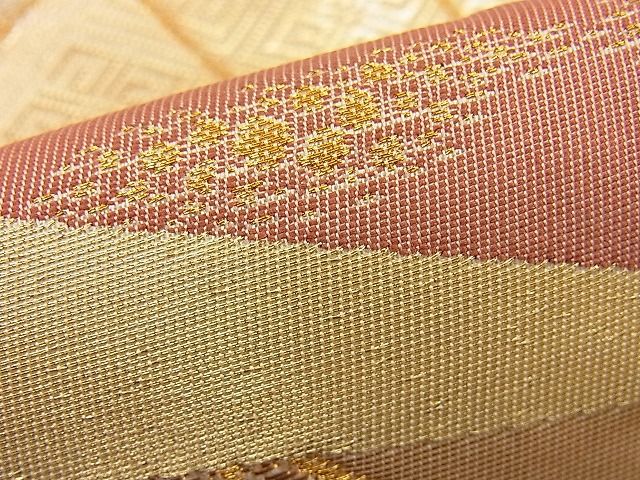 平和屋着物■六通柄袋帯 檜扇草葉文 金銀糸 逸品 n-ip0383