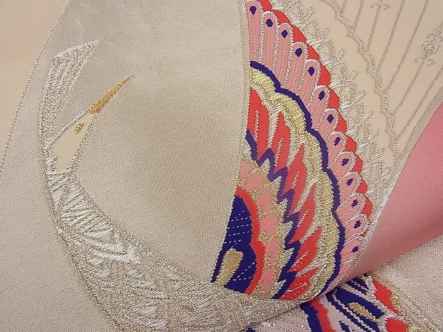平和屋着物■六通柄袋帯 唐織 孔雀文 金銀糸 逸品 n-ip0400