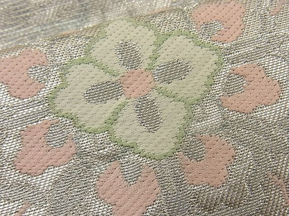 平和屋着物■六通柄袋帯 切嵌吉祥花唐草文 銀糸 逸品 n-ip0425
