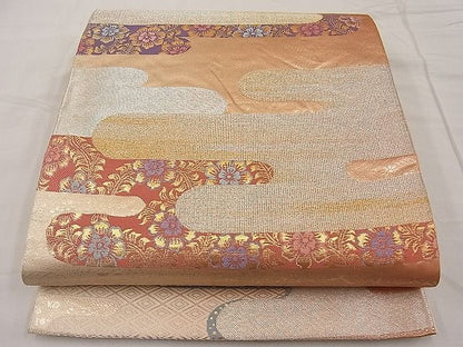 平和屋着物■六通柄袋帯 エ霞吉祥文 金銀糸 逸品 n-ip0708