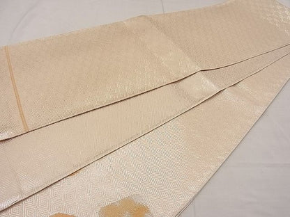 平和屋着物■本佐賀錦 六通柄袋帯 綴れ 色紙重ね文 金銀糸 逸品 n-ip0715