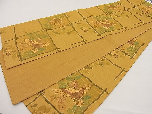 平和屋着物■六通柄袋帯 明日香 花鳥文 逸品 n-ip1143