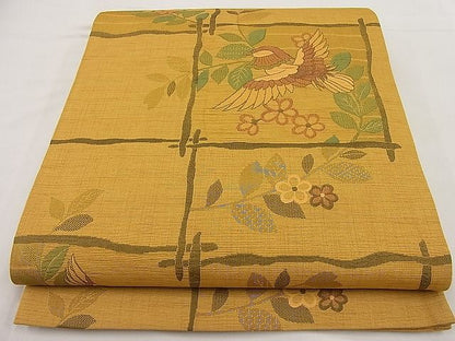 平和屋着物■六通柄袋帯 明日香 花鳥文 逸品 n-ip1143