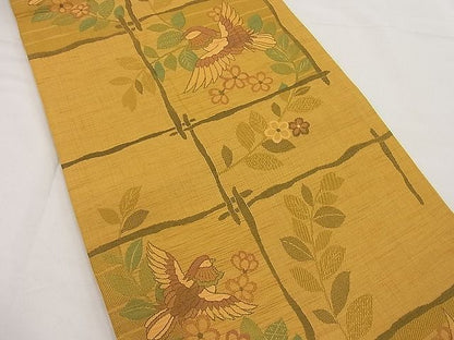 平和屋着物■六通柄袋帯 明日香 花鳥文 逸品 n-ip1143