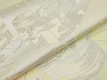 平和屋着物■六通柄袋帯 唐織 地紙仕覆糸巻文 銀糸 逸品 n-ip1264