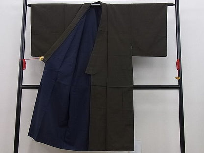 平和屋着物■男性　紬　格子柄　逸品　n-je2568
