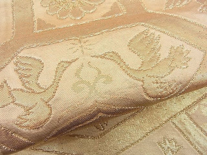 平和屋着物■六通柄袋帯 向かい鳥蜀江花文 金糸 逸品 n-je2645