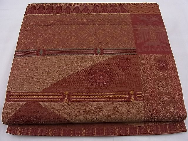 平和屋着物■全通柄袋帯 壁画文様 逸品 n-je2660
