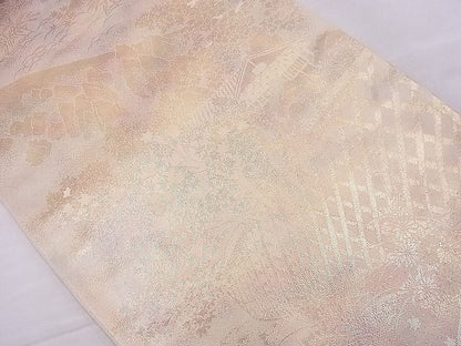 平和屋着物■六通柄袋帯 風景文 金糸 逸品 n-je2739