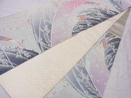 平和屋着物■六通柄袋帯 唐織 孔雀文 金銀糸 逸品 n-je2759