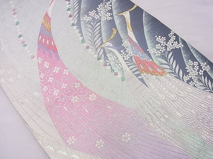 平和屋着物■六通柄袋帯 唐織 孔雀文 金銀糸 逸品 n-je2759