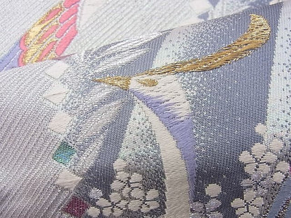 平和屋着物■六通柄袋帯 唐織 孔雀文 金銀糸 逸品 n-je2759