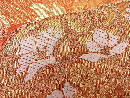 平和屋着物■六通柄本袋帯 吉祥花唐草文 金糸 逸品 n-je2762