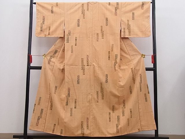 平和屋着物■上質な紬　短冊吉祥文　逸品　n-je3221