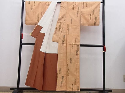 平和屋着物■上質な紬　短冊吉祥文　逸品　n-je3221