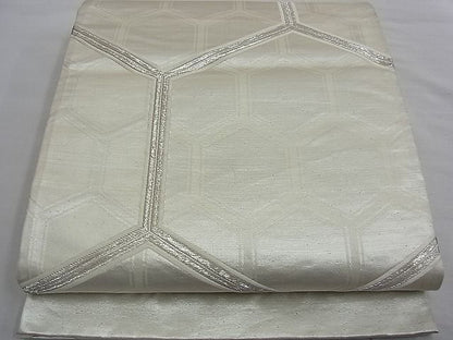 平和屋着物■六通柄袋帯 唐織 亀甲文 銀糸 逸品 n-kg2498