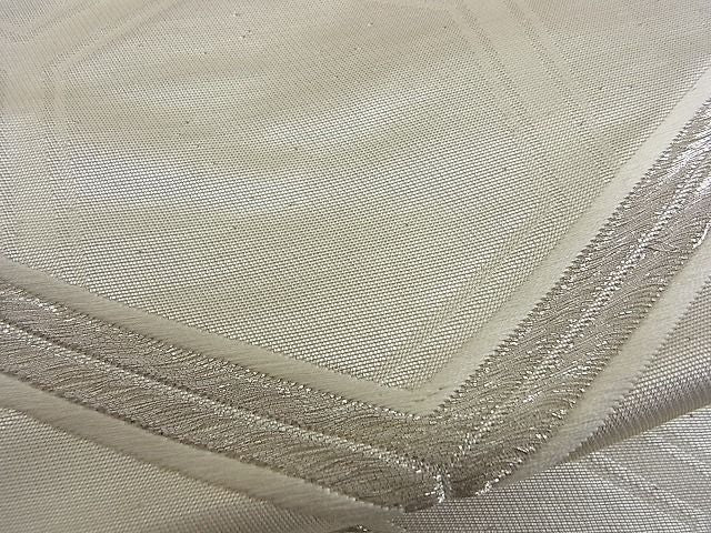 平和屋着物■六通柄袋帯 唐織 亀甲文 銀糸 逸品 n-kg2498