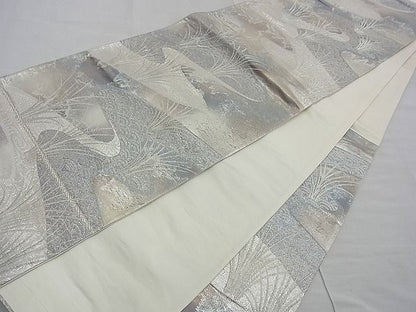 平和屋着物■六通柄袋帯 寿扇 錦引箔 銀糸 逸品 n-kg2500