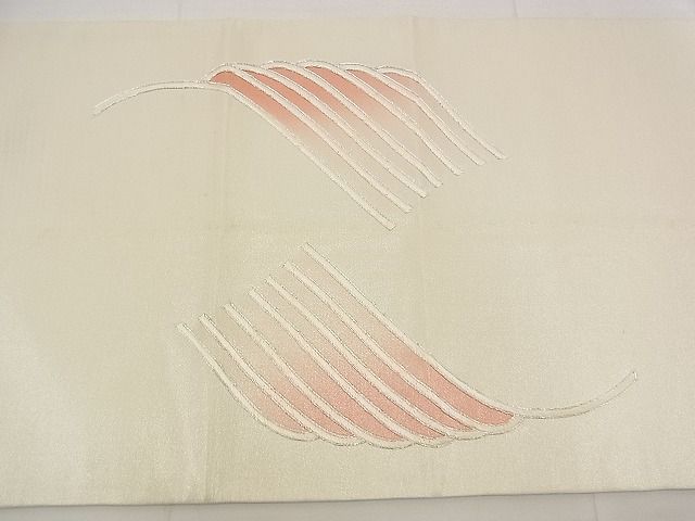 平和屋着物■袋帯 総刺繍 駒刺繍 立波文 銀糸 逸品 n-kg3223