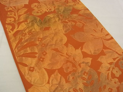 平和屋着物■六通柄袋帯 草花文 金糸 逸品 n-kg3259
