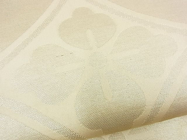 平和屋着物■六通柄 本袋帯 七宝花菱文 銀彩 逸品 n-kg3702
